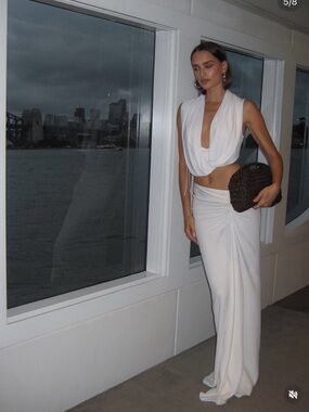 Christopher Esber White Draped Two-Piece Set